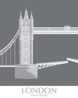 Framed 'London Tower Bridge Monochrome' border=