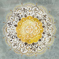 Framed Mandala Delight IV Yellow Grey