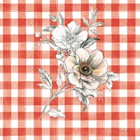Framed Sketchbook Garden VII Red Checker