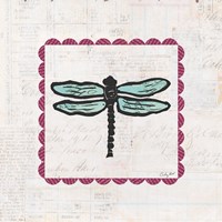 Framed Dragonfly Stamp Bright