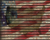 Framed American Flag on Metal