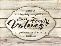Framed Our Family Values