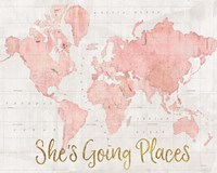 Framed Across the World Shes Going Places Pink