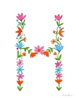 Framed Floral Alphabet Letter VIII