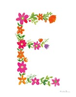 Framed Floral Alphabet Letter V