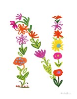 Framed Floral Alphabet Letter XIV
