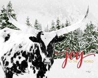 Framed Joy to the World Longhorn