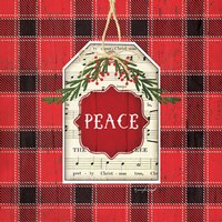 Framed Peace Christmas Plaid