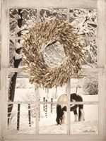Framed Winter Horse Window View