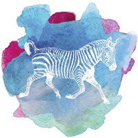 Framed 'Color Spot Safari Animals Zebra' border=