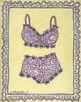 Framed 'Lingerie Pink Bra Panties' border=