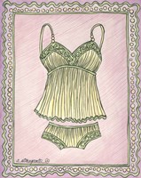 Framed 'Lingerie Yellow Cami Set' border=