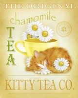 Framed 'Chamomile Tea Cat' border=