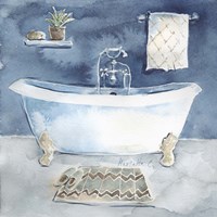 Framed 'Watercolor Bathroom I' border=