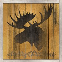 Framed 'Merry Christmas Moose' border=