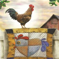 Framed Rooster and Quilt