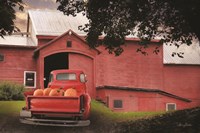Framed Red Pumpkin Truck