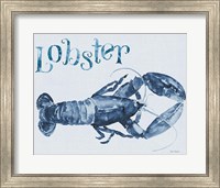 Framed Beach House Kitchen Blue Lobster
