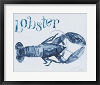 Framed Beach House Kitchen Blue Lobster