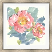 Framed 'Peony in the Pink I' border=
