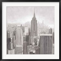 Framed Manhattan in the Mist Gray