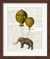 Framed Elephant Ride II v2 Newsprint