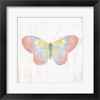 Framed White Barn Butterflies I