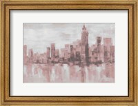 Framed Misty Day in Manhattan Pink Gray