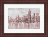 Framed Misty Day in Manhattan Pink Gray