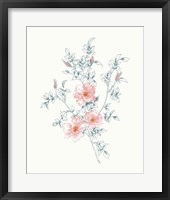 Flowers on White II Contemporary Bright Framed Print
