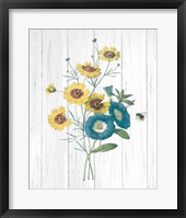 Botanical Bouquet on Wood II Framed Print