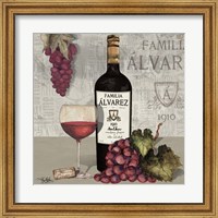 Framed Uncork Wine and Grapes I