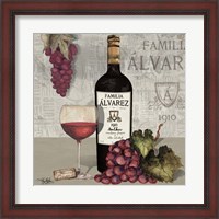 Framed Uncork Wine and Grapes I