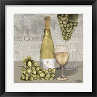 Framed 'Uncork Wine and Grapes II' border=
