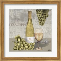 Framed 'Uncork Wine and Grapes II' border=