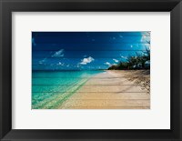 Framed Cayman Islands Beach on Wood