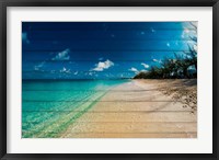 Framed Cayman Islands Beach on Wood