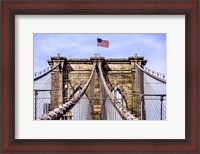 Framed Brooklyn Bridge with Flag