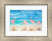Framed Flamingo Beach