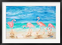 Framed Flamingo Beach