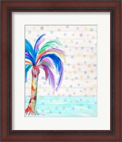 Framed 'Funky Palm on Dots II' border=