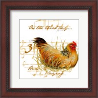 Framed Three French Hens