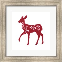 Framed Holiday Deer I