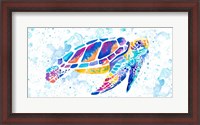 Framed Vibrant Sea Turtle