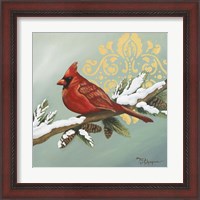 Framed 'Winter Red Bird II' border=