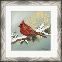 Framed Winter Red Bird II