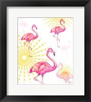 Framed Fashion Flamingos Burst I