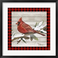 Framed Winter Red Bird IV