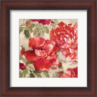 Framed Red Modern Peonies II