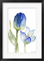 Framed Teal and Lavender Tulips I